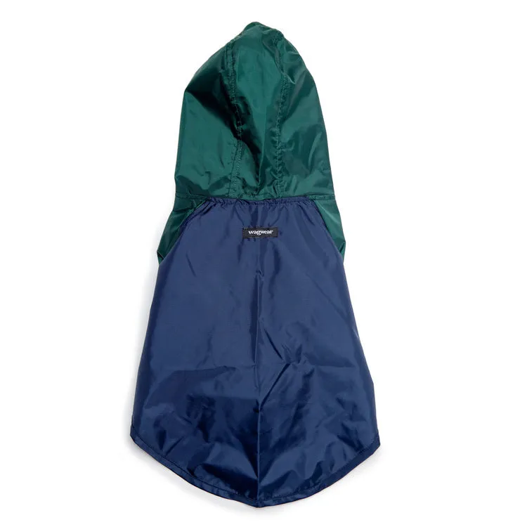 Nylon Colorblock Dog Rainbreaker in Hunter Green & Navy (Exclusive to DOG & CO.)