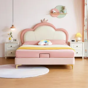 Pink Cloud Princess Bed with Mattress