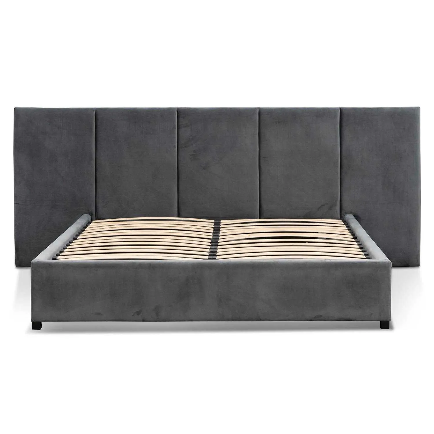 Queen Bed Frame - Charcoal Velvet