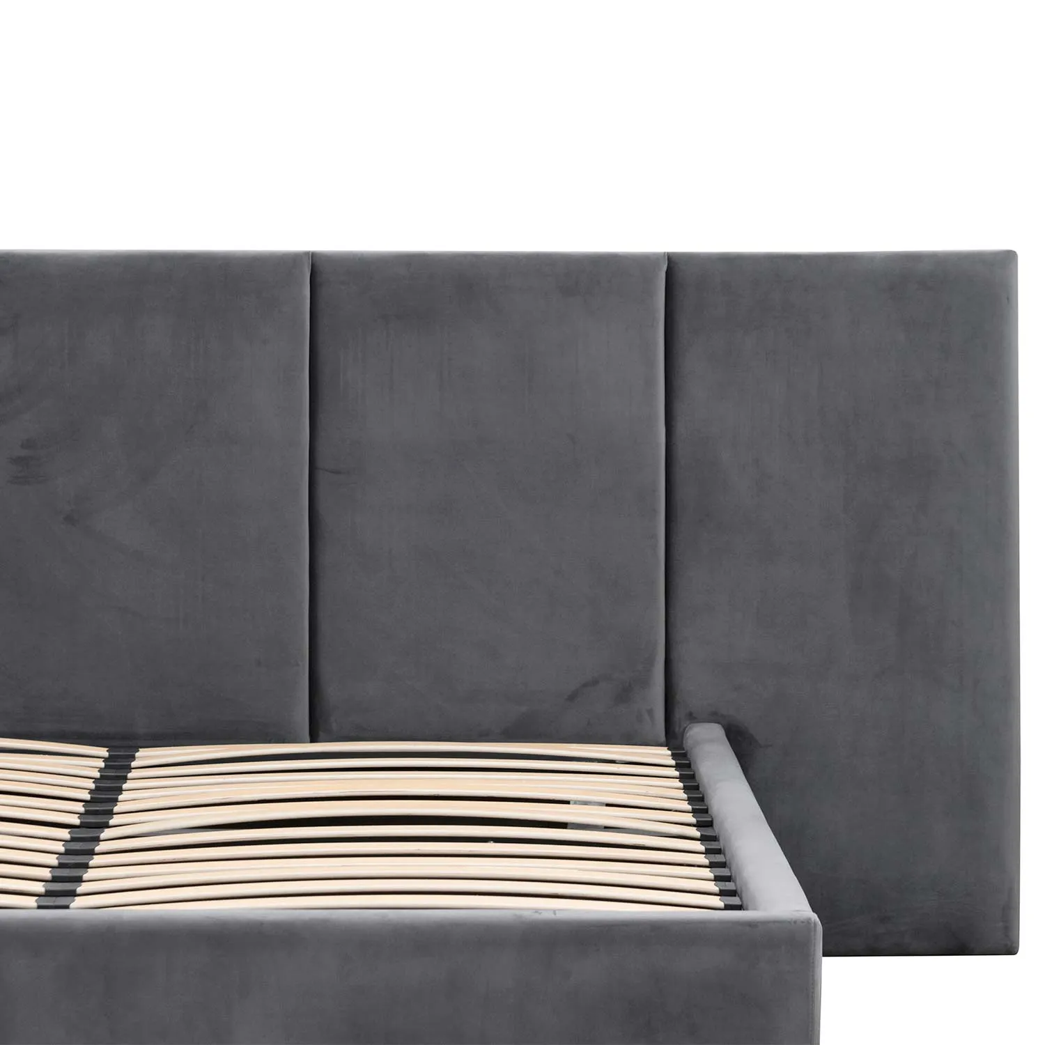 Queen Bed Frame - Charcoal Velvet