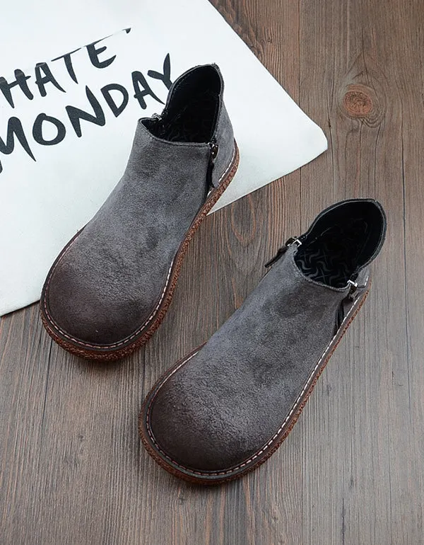 Retro Suede Round Head comfortable Boots