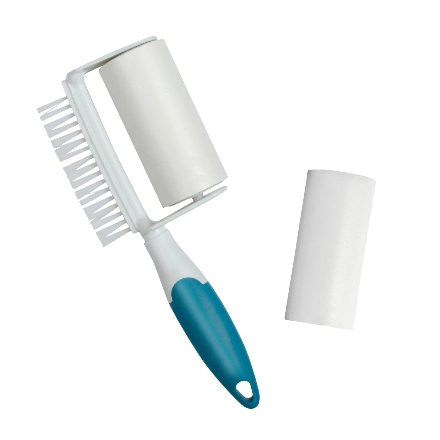 Reusable Lint Remover - 2-In-1 Pet Hair Sticky Roller With Brush for Clothes