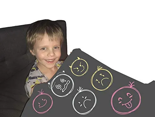 Sensory Blanket for Kids - Comfortable Compression Bedding - Cuddle Light Soft Sheets - Stretchy Lycra Quality Blankets for Boys, Girls & Toddler (Emoji Design) (Full)