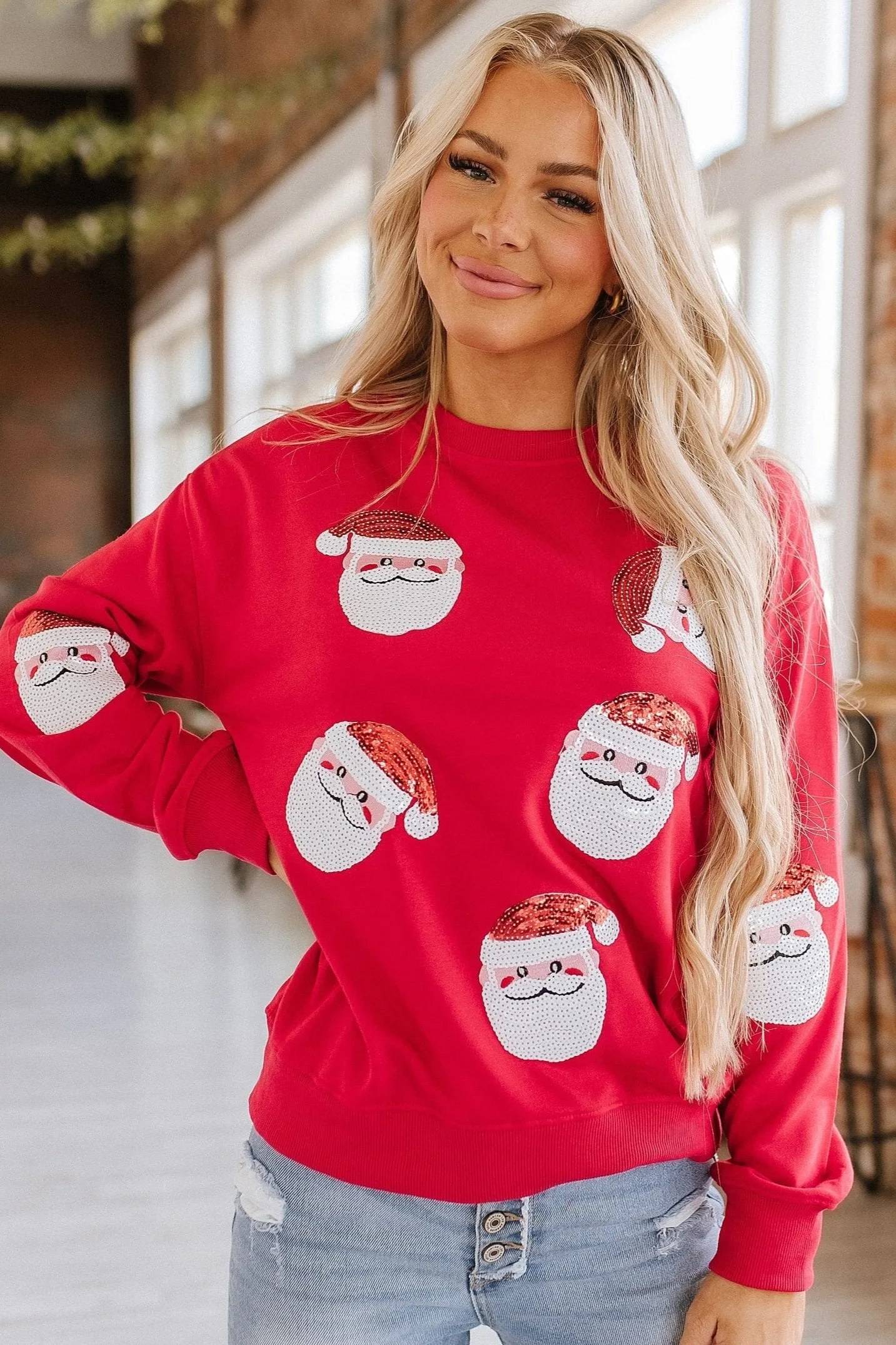 Sequin Santa Sweatshirt | S-2XL | PRE ORDER