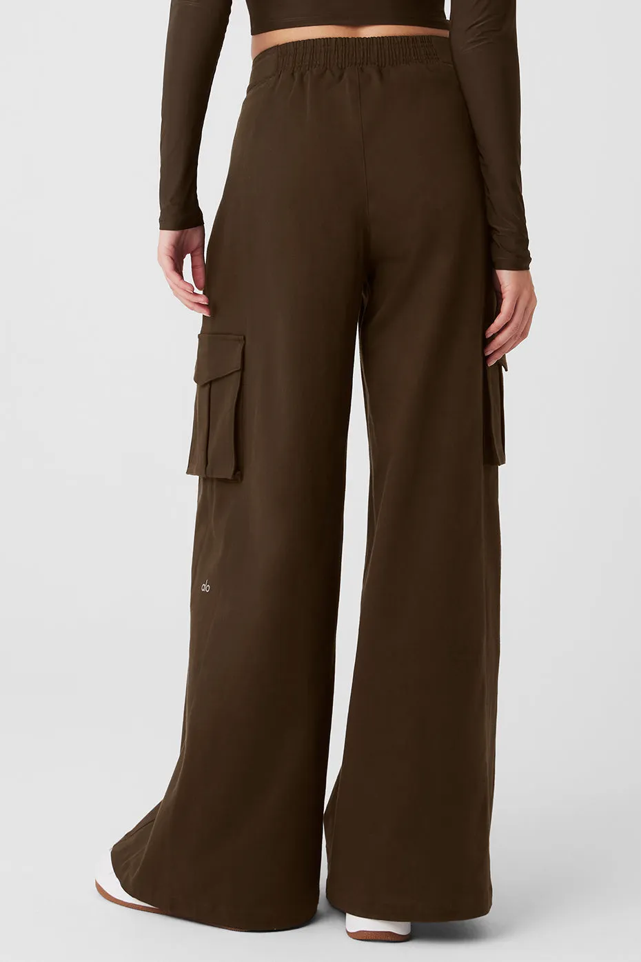 Show Off Cargo Wide Leg Trouser - Espresso