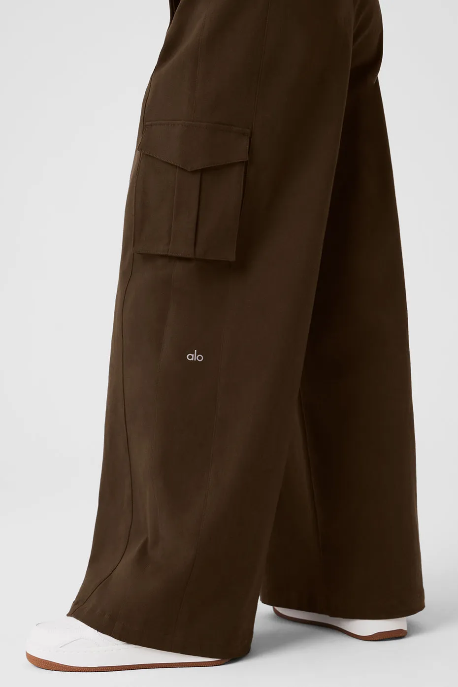 Show Off Cargo Wide Leg Trouser - Espresso