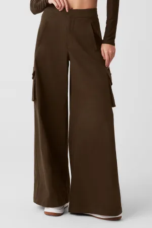 Show Off Cargo Wide Leg Trouser - Espresso