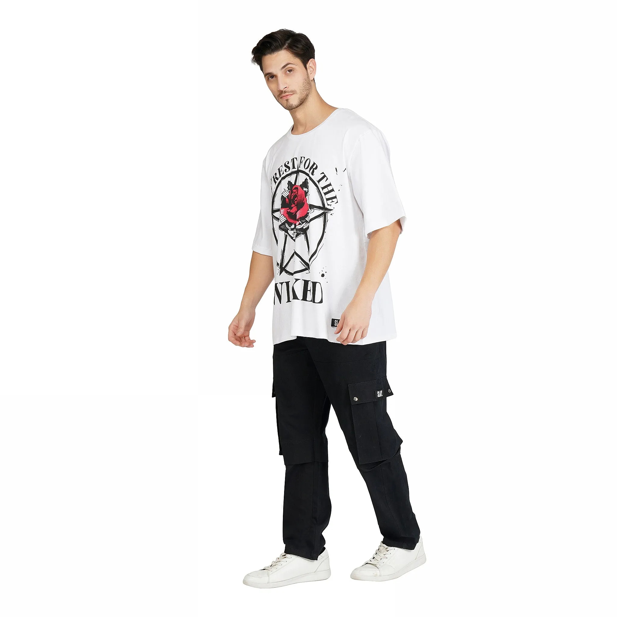 SLAY. Men's "No Rest for the WICKED" Oversized Drop Shoulder T Shirt