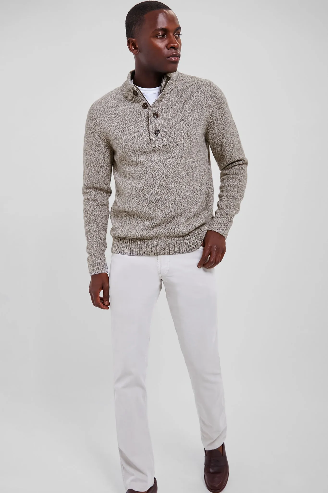 Stone Marl Sid Half Zip