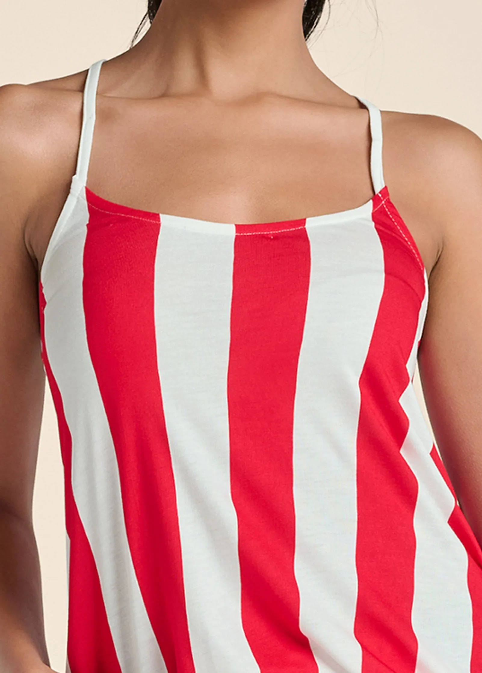 Strappy Tank - Red & White