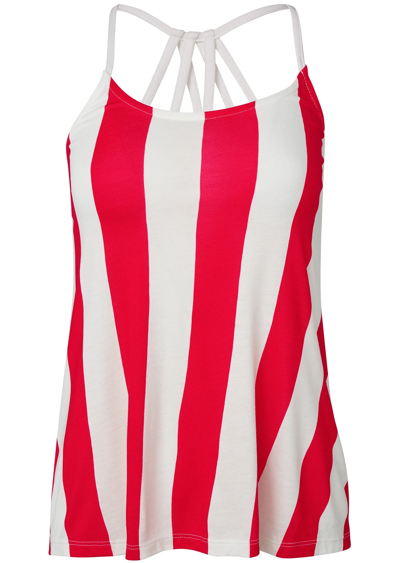 Strappy Tank - Red & White