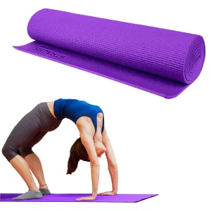 STRAUSS Yoga Mat with Carry Bag | Anti-Slip Exercise Mat for Women & Men | Home Gym Workout, Yoga, Pilates | Eco-friendly | Non-Slip Surface | Lightweight & Durable | 8mm (Purple)