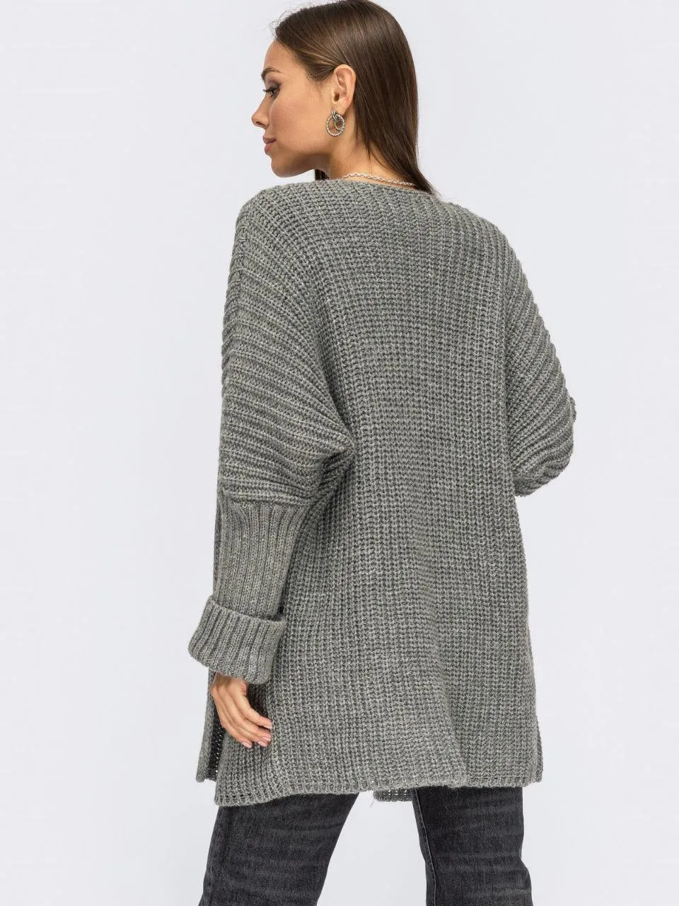 Stylish Knitted Slip On Cardigan with Pockets M-XXL