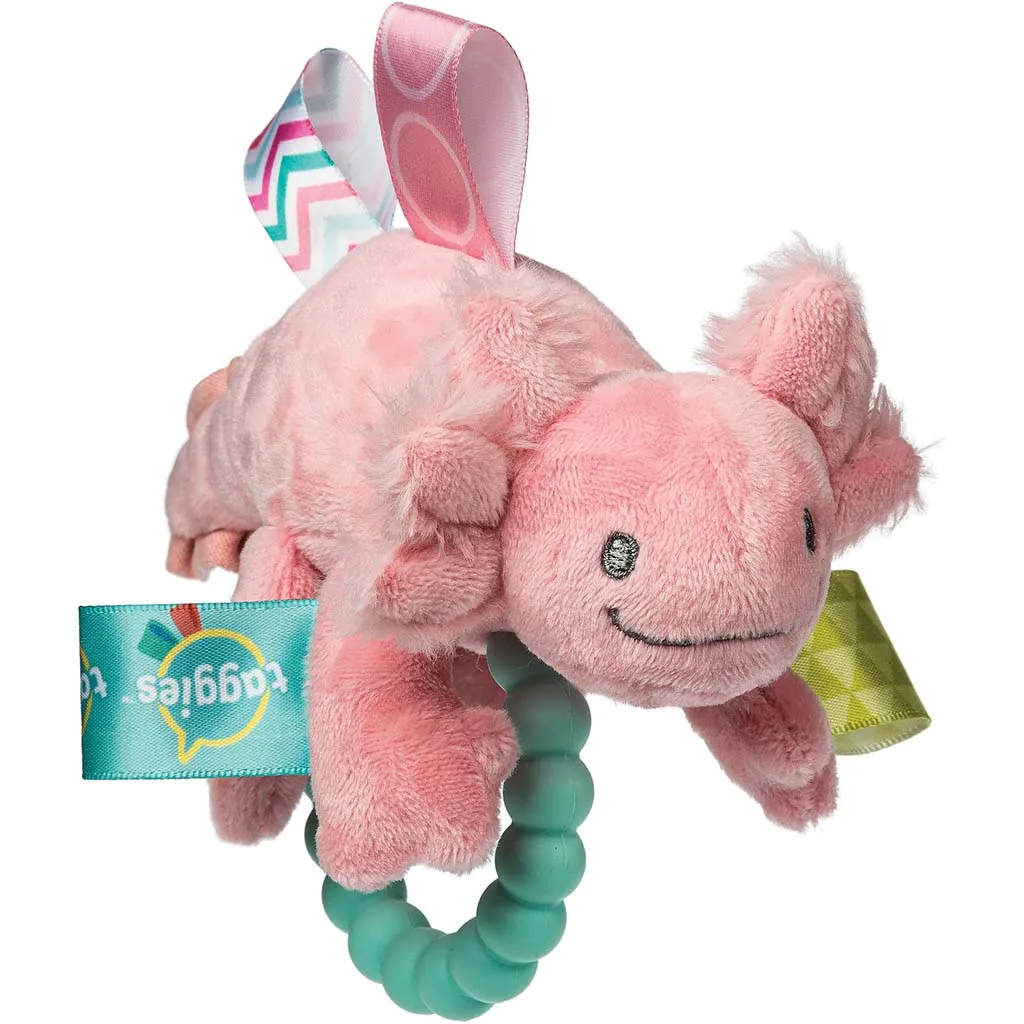 Taggies Lizzy Axolotl Teether Rattle Pink