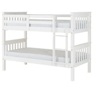 White Neptune Bunk Bed by Wholesale - Ideal for Compact Spaces