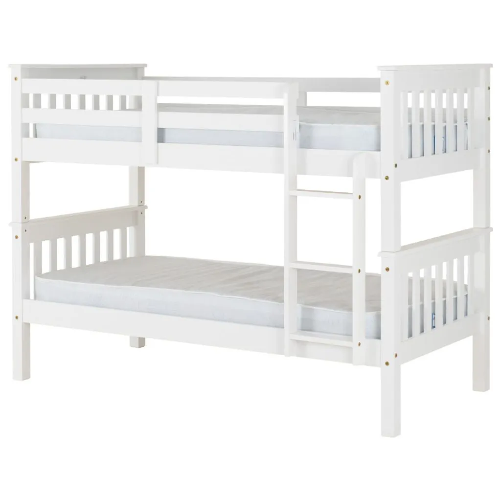 White Neptune Bunk Bed by Wholesale - Ideal for Compact Spaces