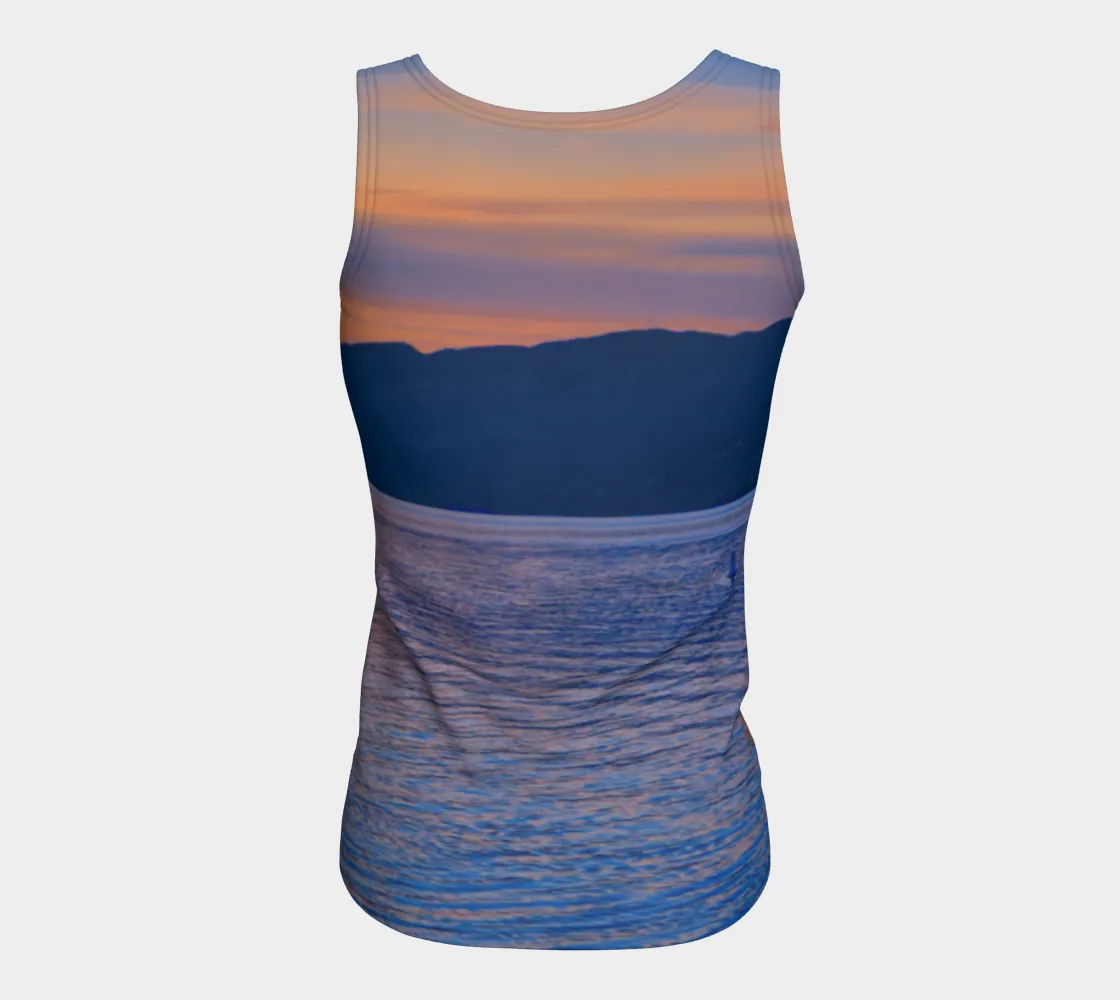 Women's All-Over Fitted Long Tank Top - Penticton Okanagan Lake Sunset