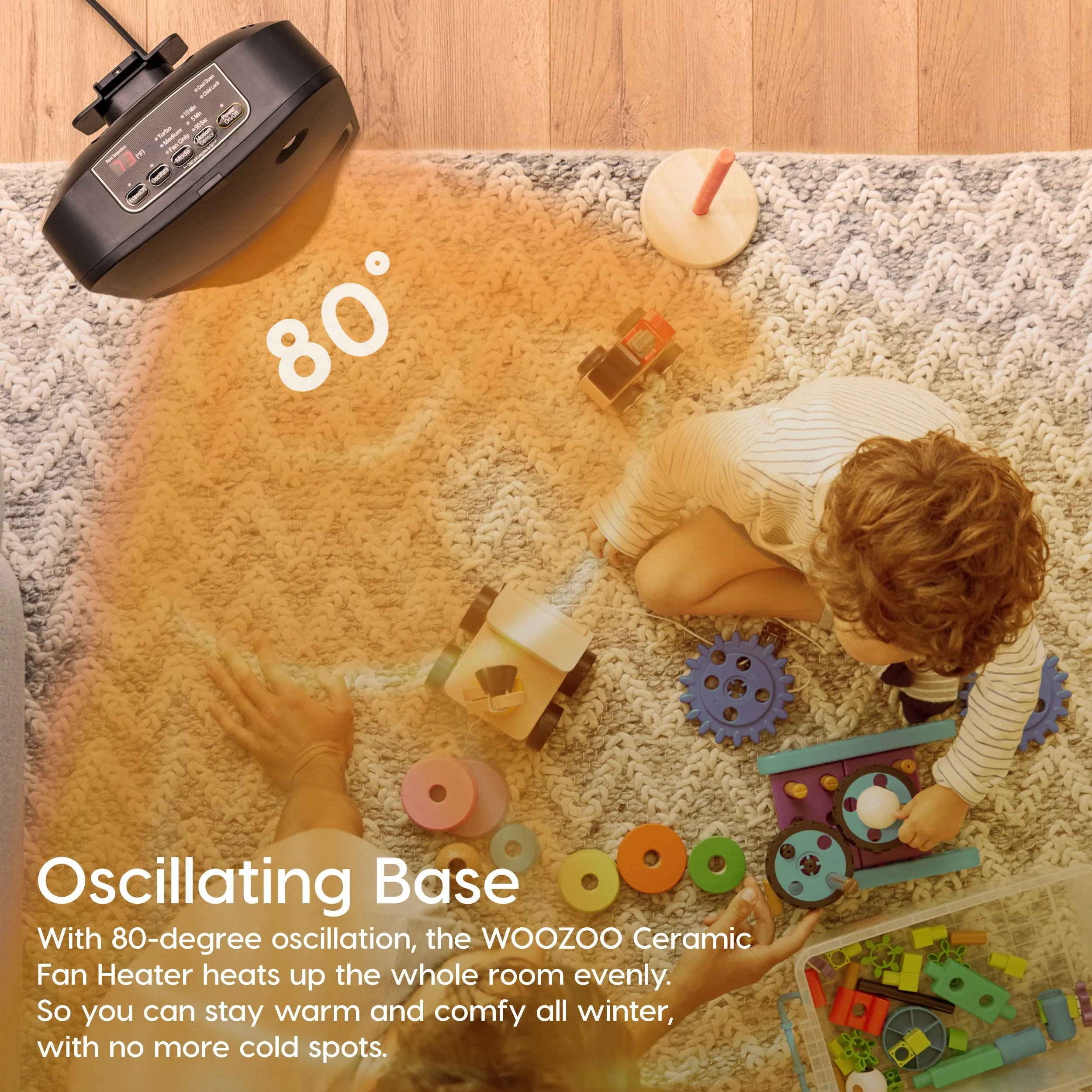 WOOZOO™ Portable Electric Space Heater - Oscillation, Motion Sensor